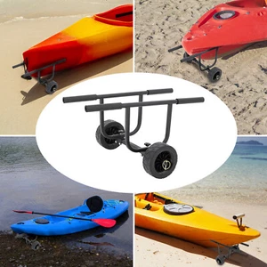 220 Pfund verstellbar Kajak Kanu Boot Träger Dolly Wagen mit 8" Vollgummireifen + Riemen - Bild 1 von 19