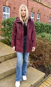 New Women Red Water Resistant PU Rubber Raincoat UK8 10 12 14 16 18 20 22 24 26 - Picture 1 of 38