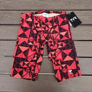 TYR Jungen Herren Geometric Jammer Rot/Schwarz Bademode Badeanzug Gr. 28 Neu - Bild 1 von 3