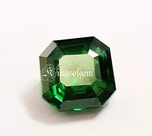 Zertifizierter 10,30 ct natürlicher tiefgrüner Saphir quadratischer Ringgröße Edelstein - Bild 1 von 6