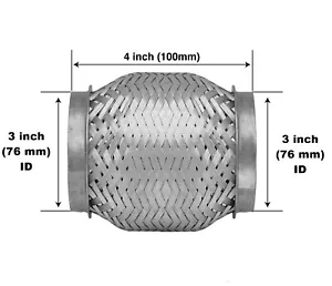 76 MM (3 ZOLL) X 100 MM (4 ZOLL) AUSPUFF FLEXIROHR FLEXGELENK FLEXIBLES ROHR - Bild 1 von 5