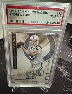 Andrew Luck 2014 Panini Contenders #32 PSA 10 Gem Mint Season Ticket - Picture 1 of 4