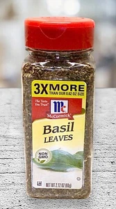 McCormick Basil Leaves NON-GMO 2.12oz Each 3 x More - Picture 1 of 2
