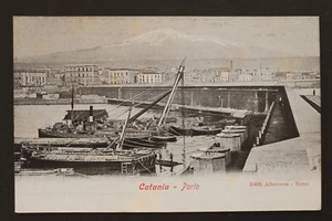 Italia Italia Italia AK CP Catania 1900 Porto Navi Case +++ - Imagen 1 de 2