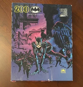 Vintage 1992 Batman Returns 200 Piece Puzzles By Golden 1992 Complete Catwoman - Picture 1 of 7