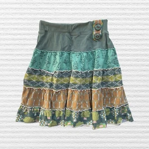 Retro Matilda Jane Girls Boho Brooke Skirt Tiered Earth Tones Elastic Waist Sz 6 - Picture 1 of 11