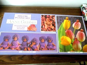 Anne Geddes Deluxe Puzzle Set (Set of 3) 100, 550, & 700 Pieces - Brand New - - Picture 1 of 9