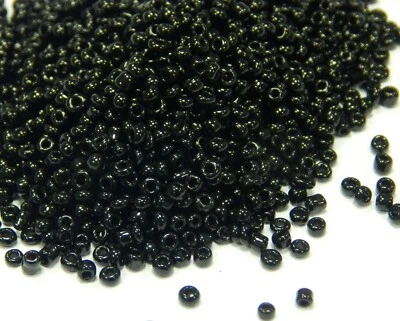Rocailles Perlen 1,5mm 15/0 Schwarz Opak 450g / 281000stk Glas Seed Beads A90 - Bild 1 von 4
