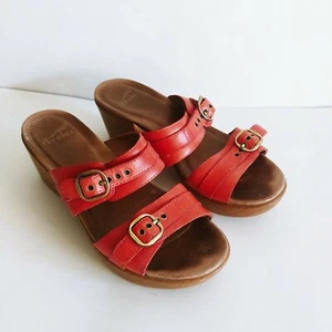 Dansko Jessie Low Pantoletten Sandalen rot Vollnarbenleder Komfort Schnalle Gr. 37 - Bild 1 von 10