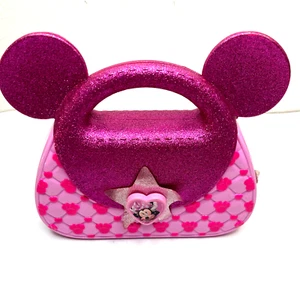 Disney Minnie Mouse Pink Glitter Plastic Purse London UK Disney Store - Picture 1 of 11