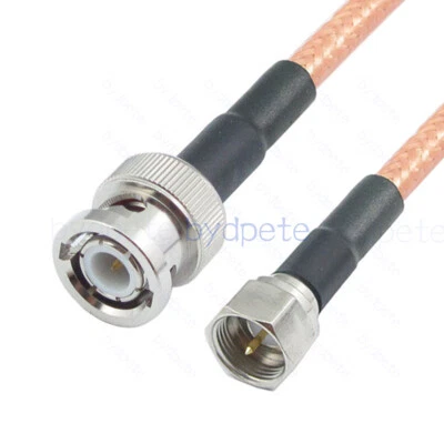 RG400 F male to BNC male plug Coaxial Cable M17/128 Silver Plated PTFE 50ohm Lot - Image 1 of 4