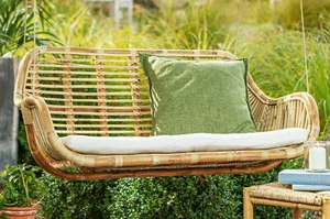 Doppelter Hängesessel Hängesitz Hängebank Schaukelbank Rattan mit Sitzkissen - Bild 1 von 8