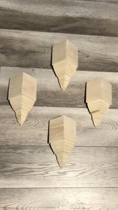 Krone Zierleisten Ecken blanke Kiefer 4 Innenseiten für bis zu 3 5/8" Übergang - Bild 1 von 1
