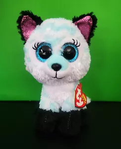 Peluche Ty Beanie Boo ATLAS The Aqua Chevron Fox 6" - Imagen 1 de 5