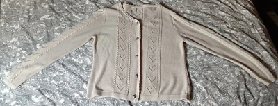 Laura Torelli Trachtenjacke Strickjacke Damen Gr. L Beige zum Knöpfen, neuwertig - Bild 1 von 4