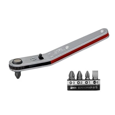 ANEX OFFSET RATCHET DRIVER WITH 5 BITS SET 428 - Image 1 of 4