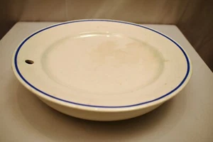 Antique Henry Alcock Parisian Porcelain Plate England 10" Blue Rim Hole Serving - Picture 1 of 11
