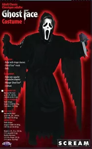 Scream Kostüm Erwachsene Geistergesicht gruselig Geistergesicht Halloween Herren Standardgröße - Bild 1 von 3