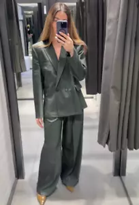 ZARA BNWT 2025. HUNTER GREEN DOUBLE BLAZER BREASTED WOOL BLEND. 2260/506/521 - Picture 1 of 8