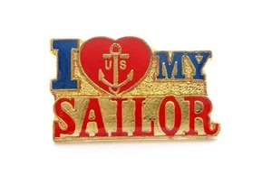 United States Navy I Love My Sailor Lapel Hat Pin Military PPM597 - Picture 1 of 1