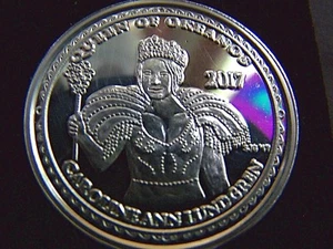XXRare 2017 Okeanos QUEEN LUNDGREN Fine Silver Mardi Gras Doubloon in Case - Picture 1 of 4