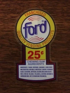 1 Original Ford 25 Cent .25 PRICE DECAL STICKER Gumball Vending Machine - Picture 1 of 2