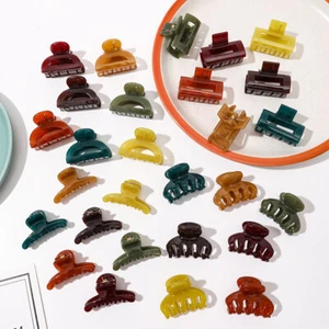 Geometric Hair Clip Jelly Color Small Hair Claw Hair Accessories DIY Fashion - Picture 1 of 44