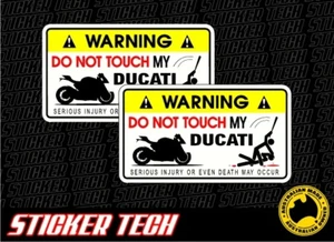 ADVERTENCIA NO TOQUES DUCATI BICICLETA DE CARRETERA DIAVEL SUPERBIKE PEGATINA CALCOMANÍA MONSTRUO 899 - Imagen 1 de 1