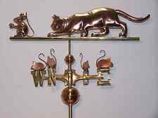 Beautiful Cat chasing mice copper/brass weathervane/mount/ copper or glass balls