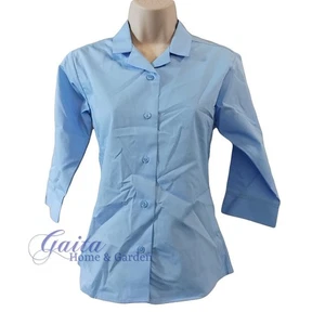 Camicetta camicia scuola fondo invernale bambina blu collo revere - Foto 1 di 3