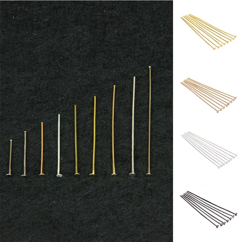 Suministros hágalo usted mismo de 15 mm-70 mm pasadores de cabeza plana hallazgos para alfileres de joyería Foto 1 de 4