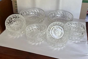 Art Deco Crystal Serving Bowl Set 2 Large Serving Bowls 8 Side Bowls 10 Total - Picture 1 of 14