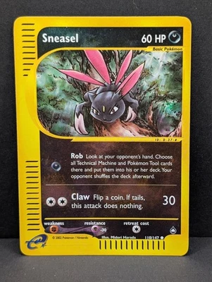 Sneasel 110/147 Aquapolis Reverse Holo Rare Pokemon TCG Nintendo LP - Image 1 of 4