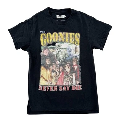 The Goonies Shirt Mens Small Black Movie Graphic Never Say Die Topman 80s Style - Imagem 1 de 4