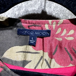 Indigo Moon braune Jacke mit Blumenstickerei Tigerperlenverzierung Damen Gr. L - Bild 1 von 15