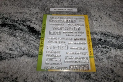 Prensa de abedul "Eres impresionante" 22 estampillas transparentes usadas Foto 1 de 2