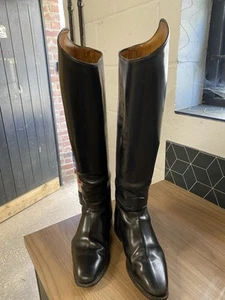 Cavallo Slim Tall Black Leather Dressage Boots Not Zipped Old School! 7.5 Womens - Picture 1 of 10