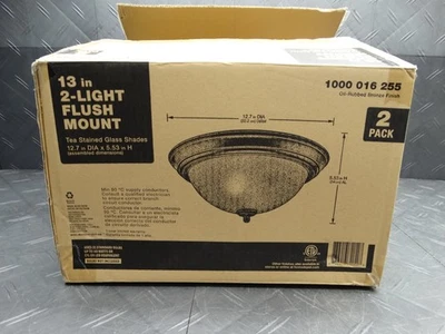 13 pulgadas Montaje empotrado de bronce frotado con aceite de 2 luces con pantalla de vidrio esmerilado (paquete de 2) Foto 1 de 4