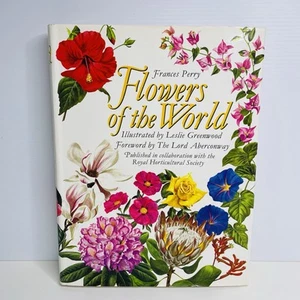 Libro de mesa de centro Leslie Greenwood HC 1972 ilustrado flores del mundo primer - Imagen 1 de 22