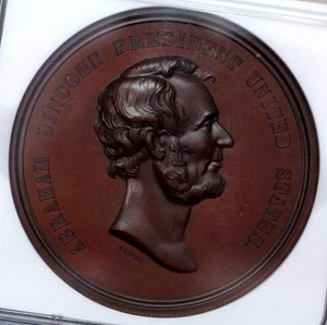 (1871) Präsident Abraham Lincoln Emanzipationsproklamation J-CM-16 NGC Medaille - Bild 1 von 4
