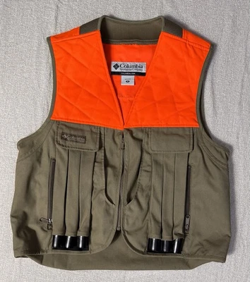 Columbia Hunting Vest Mens Medium M Pheasant Shooting  Orange Duck Canvas Khaki - Image 1 of 4