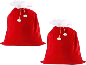 2 Stück Weihnachtsmann Sack aus Samt Geschenksack Nikolaussack - Bild 1 von 7