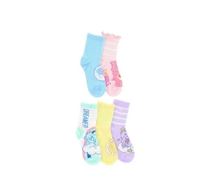 Care Bears Girls Mid Crew Socks 5-Pack Size 6-8.5 NEW - Picture 1 of 7