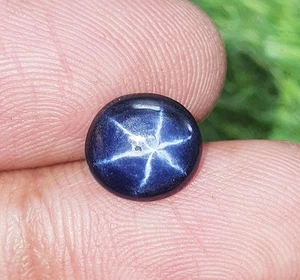 2.79 Ct 6 Rays Blue Star Sapphire Oval Cabochon Lab Grown Loose Gems 9.5x8.8 MM - Picture 1 of 6