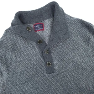UNTUCKit Sweater Henley Mens L Gray Merino Wool Knit Button Collar Pullover - Picture 1 of 7