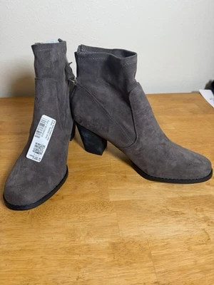 DV8 Doce Vita Botas Mujer 12M Botines Tacones Gris Tela Cremallera Trasera Foto 1 de 4