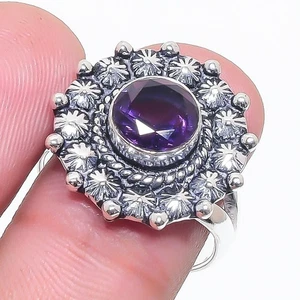 Purple Amethyst Gemstone Handmade 925 Sterling Silver All Size Ring For Gift - Picture 1 of 1