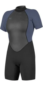 2025 O'Neill Womens Reactor II 2mm Back Zip Shorty Wetsuit - Black / Mist - Picture 1 of 12