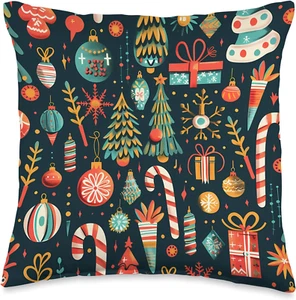 Christmas Colorful Pattern Decorations Throw Pillow - Picture 1 of 3