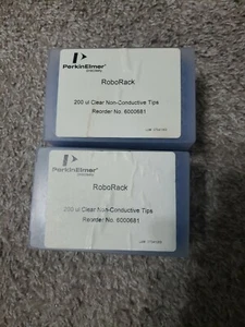 NEW PERKIN ELMER 6000677 ROBORACK 20UL CLEAR NON-CONDUCTIVE TIPS (2 PACKS OF 96) - Picture 1 of 2